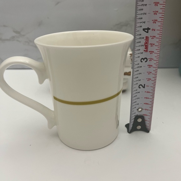 Starbucks EUC-2015 TAZO Tea Cup Diamond Scroll White Green 8.5 fl Oz - Picture 5 of 5